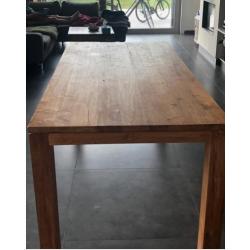 Eettafel teak afmetingen 90cm breed, 2m lang en 80cm hoog