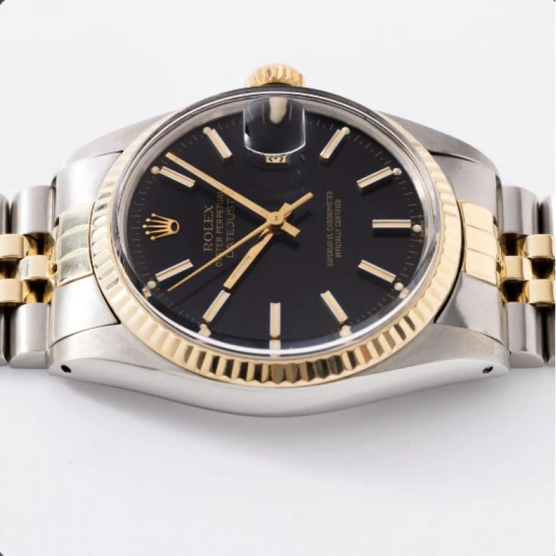 Datejust two tone black en gold