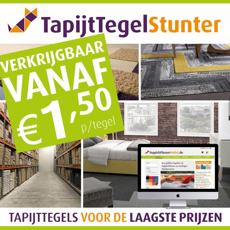 Groene Heuga 725 Velours tapijttegels *SUPER AANBIEDING!