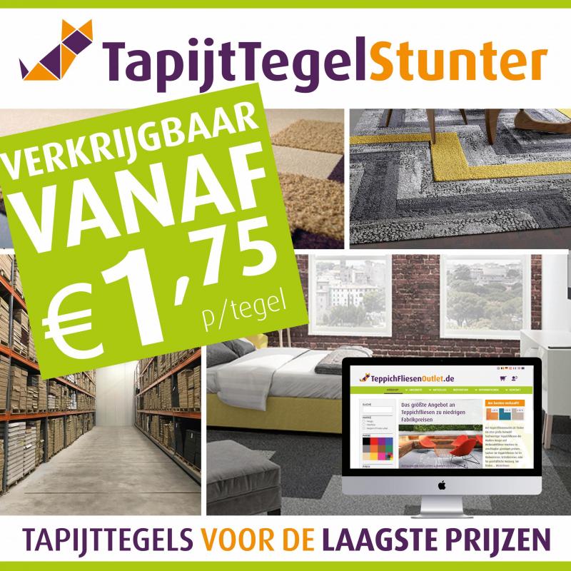 Nieuwe vloer? Denk eens aan Tapijttegels! Nu al v.a. €1,75