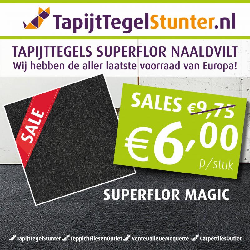 GOEDKOOP! Originele Superflor Naaldvilt Tapijtegels nieuw